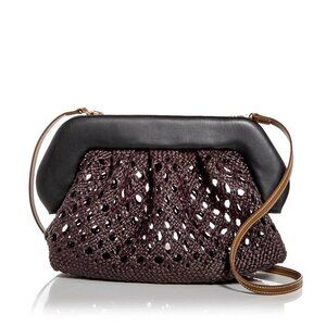 Themoire Bios Straw Crossbody Bag - Black